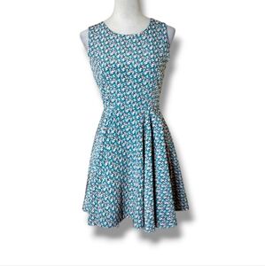 Pinkyotto Floral Mini Dress Small Open Back Circle Skirt Retro Vintage-Inspired